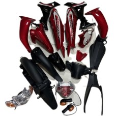 YAMAHA CRYPTON C8 KAPORTA SETİ KIRMIZI/SİYAH (FAR STOP DAHİL)(FLC)